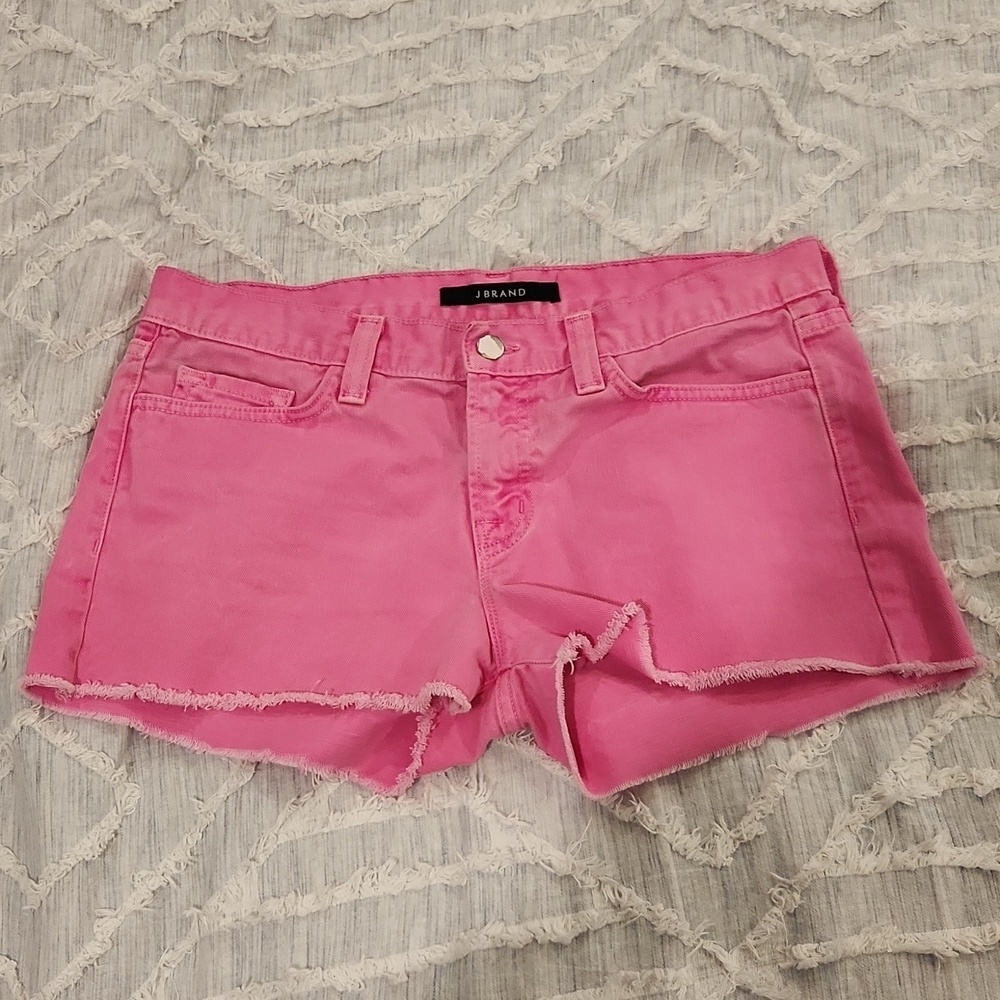 Fluorescent pink Jbrand jean shorts size 28!
